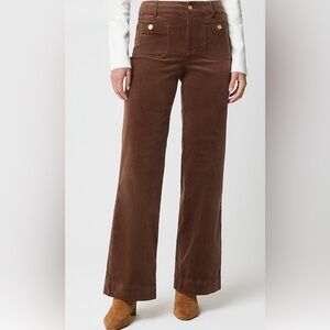 J. Crew Brown Lizzie patch-pocket Wide Leg Pants 27 TALL 33” inseam.